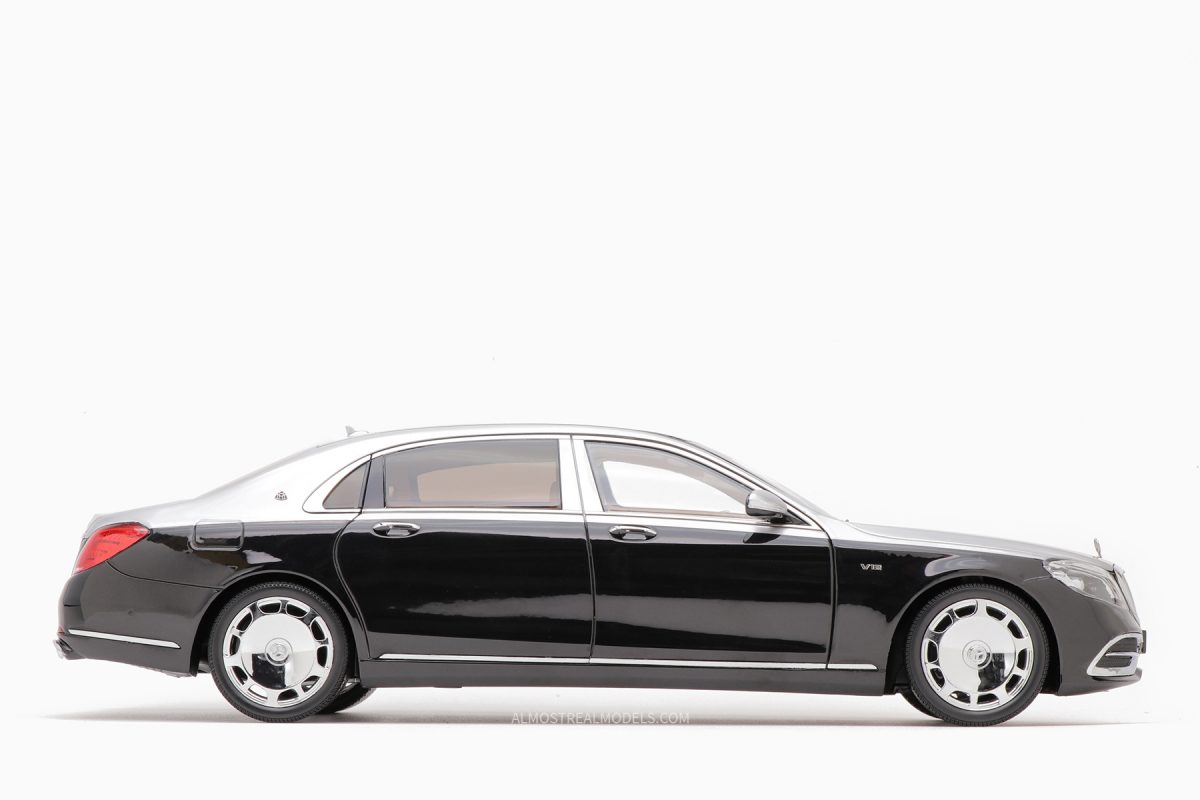 Mercedes – Maybach S-Class 2019 Obsidian Black/Iridium Silver 1:18 by Almost Real
