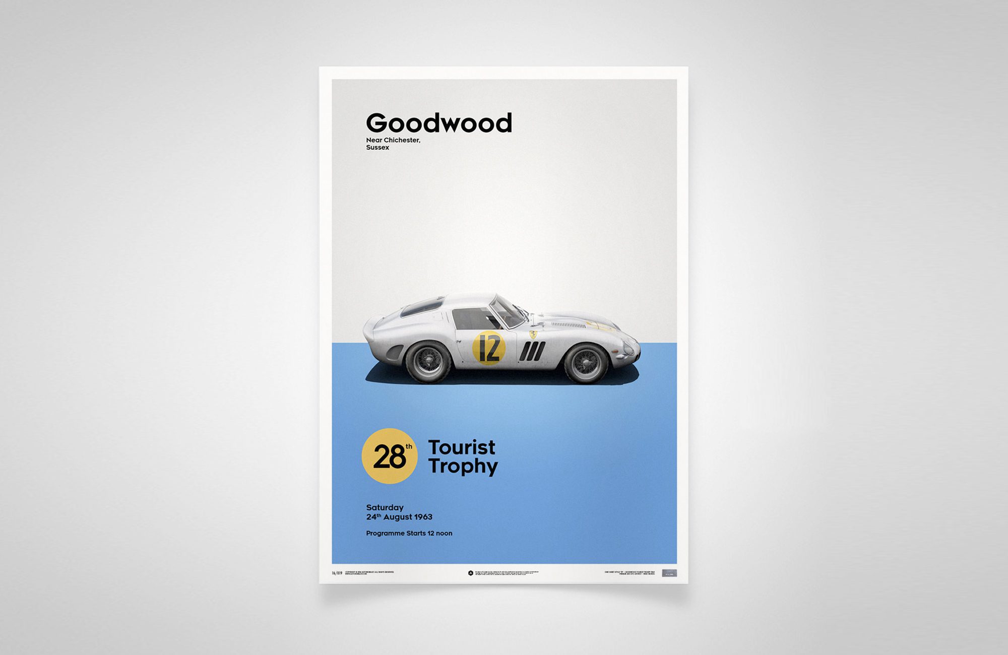 Ferrari 250 GTO – Goodwood Poster White - Print