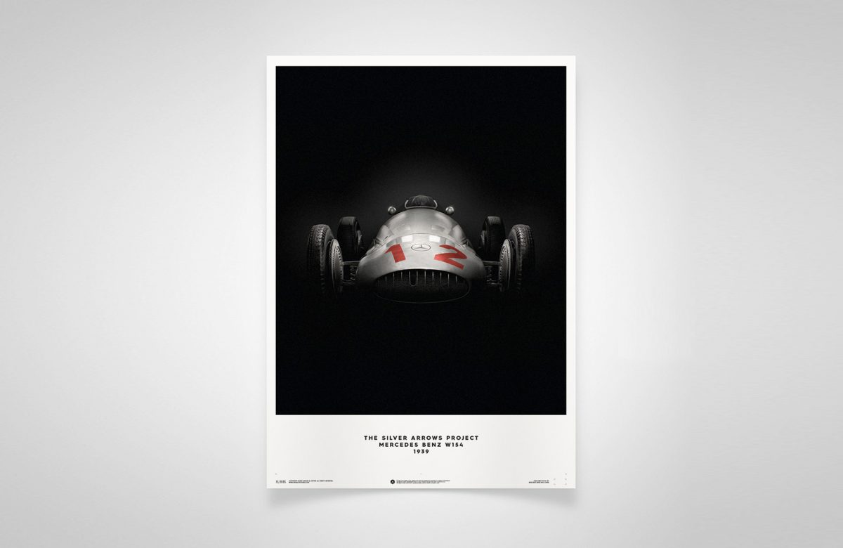 Silver Arrows Poster – Mercedes Benz W154 – Print