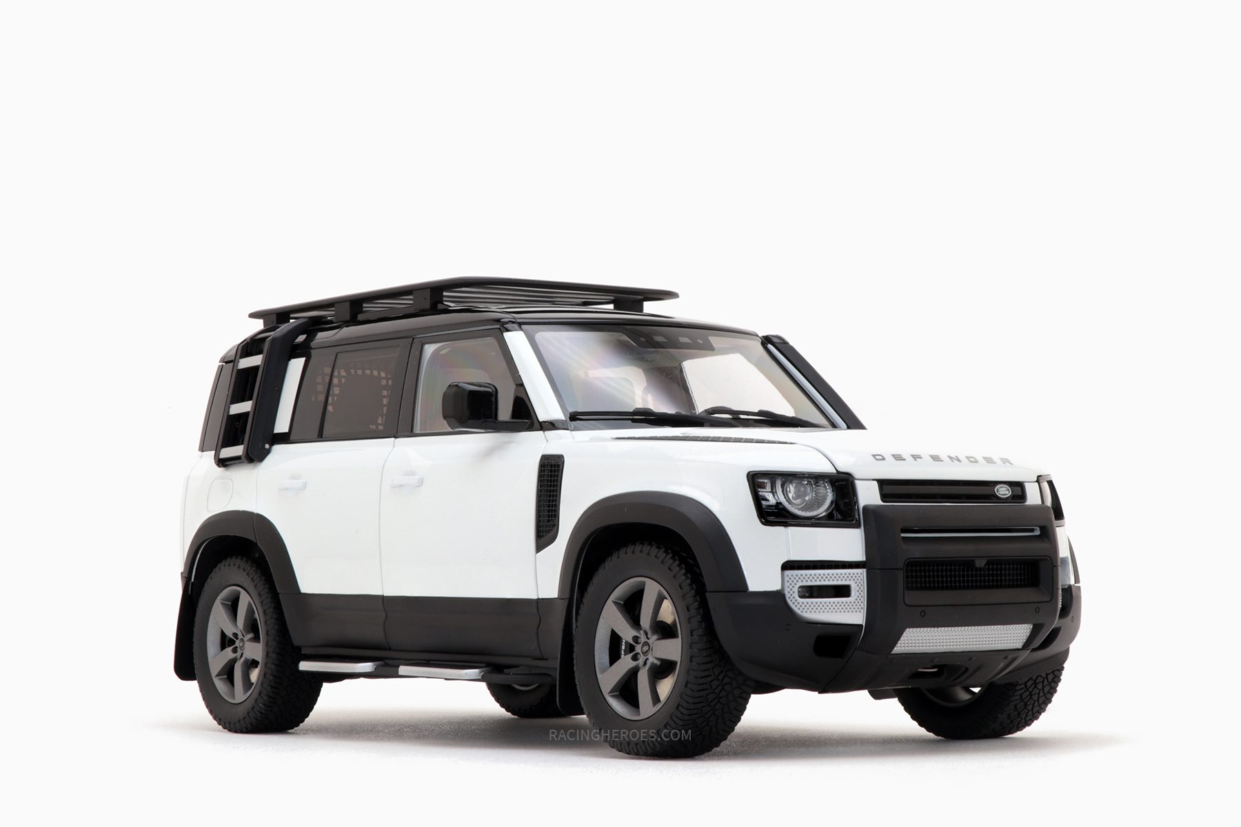 Land Rover Defender 110 with Roof Pack - 2020 - Fuji White Almost Real 1:18