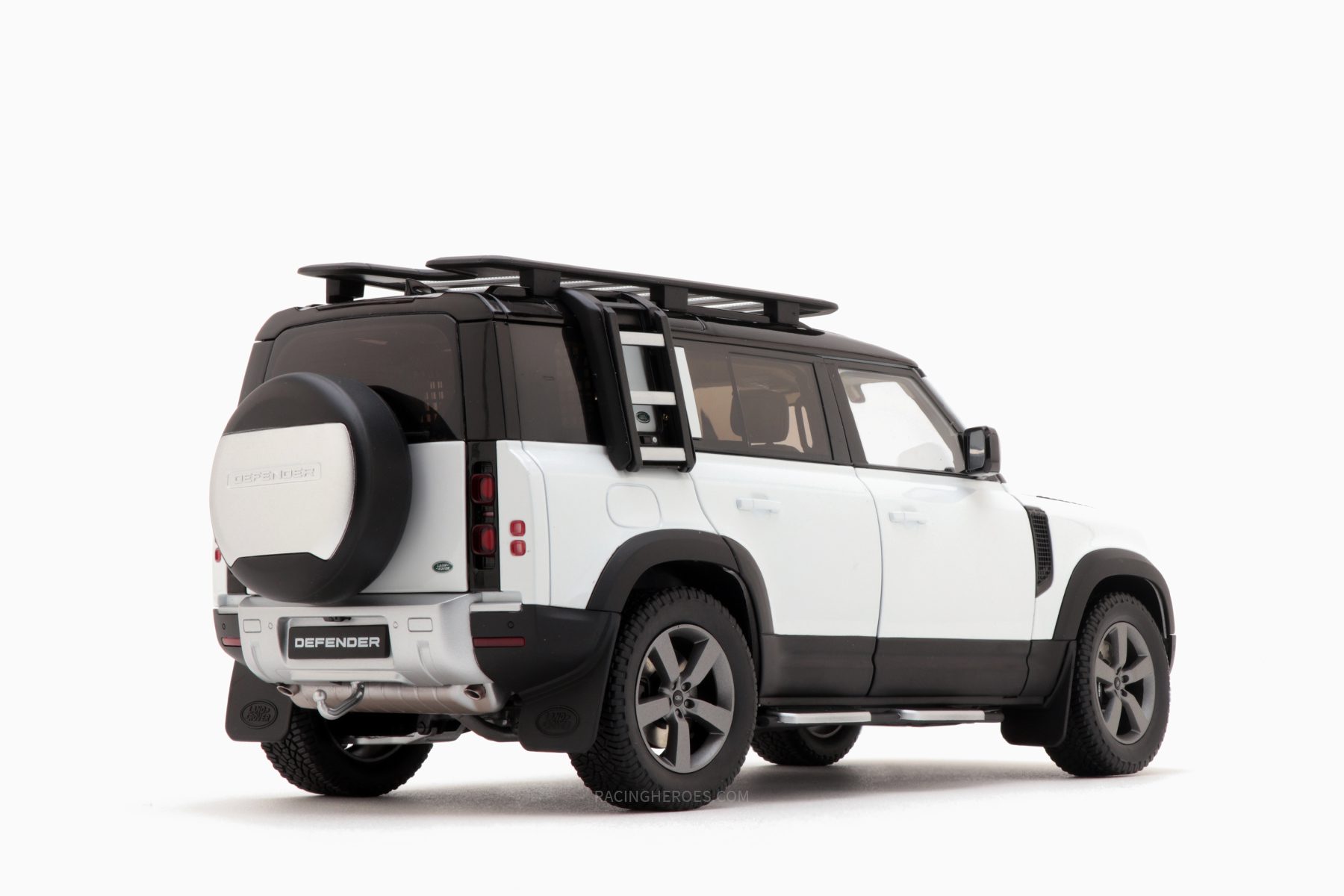 Land Rover Defender 110 with Roof Pack - 2020 - Fuji White Almost Real 1:18