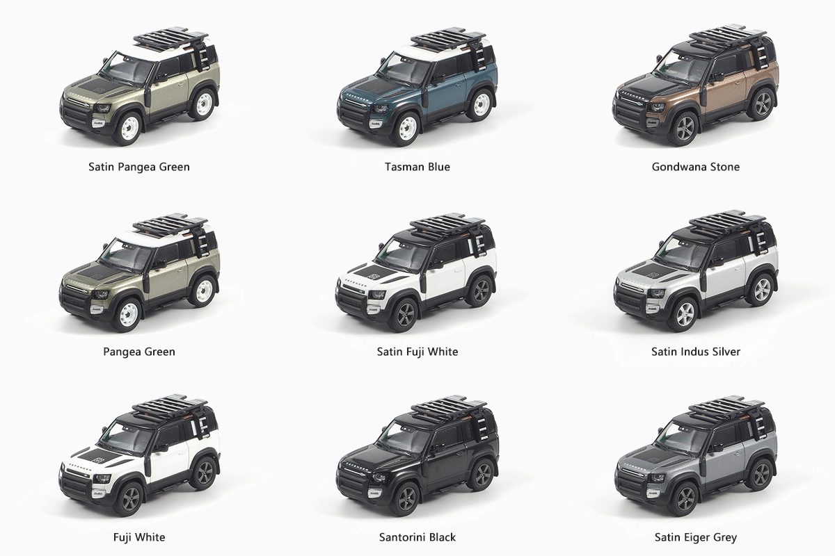 9-Car Set Land Rover Defender 110 & 90 - 2020 1:64