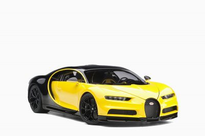 Bugatti Chiron 2017, Juane Molsheim Yellow/Nocturne Black 1:18 by AutoArt